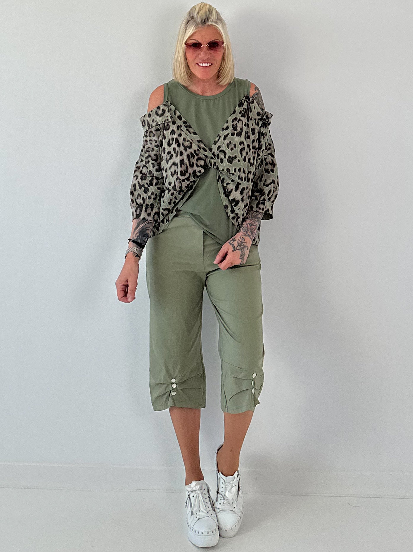 Tunika mit integrierten Top - Leo khaki