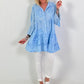 Tunic/Dress with Terry Appliqué - light blue