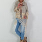 Boho-jasje met uitgebreide details - beige-blauw