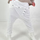 Baggy Hose Modell "Button-Belt" - weiss ( lieferbar ab ca. 12.12.25)