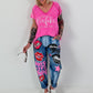 T-shirt with statement print - pink