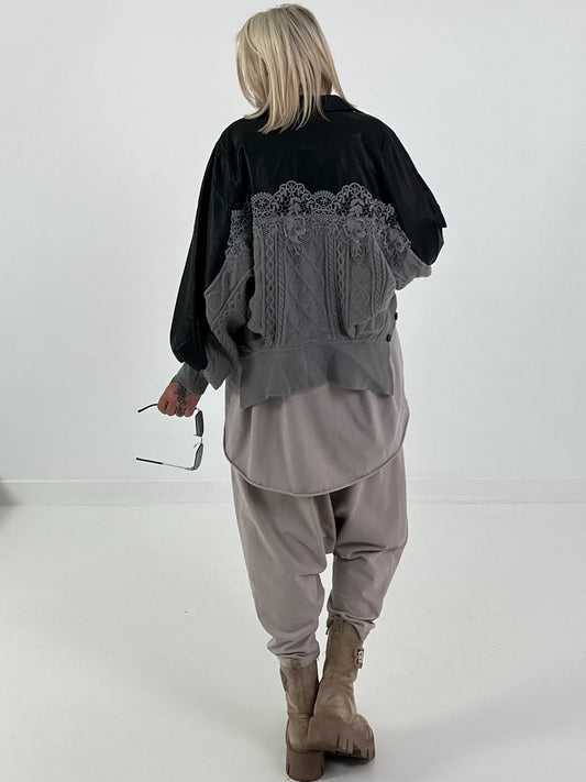 1 Jacke 2 Looks - schwarz-grau