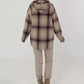 Plaid hooded shacket - beige-bordeaux-multicolored