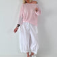 Leichter Oversized Pullover - rosa