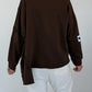 Sweater mit asymmetrischem Schnitt und Patches - mokka