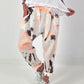 Linen Baggy with Tie-Dye Pattern - white-neon orange-dark brown