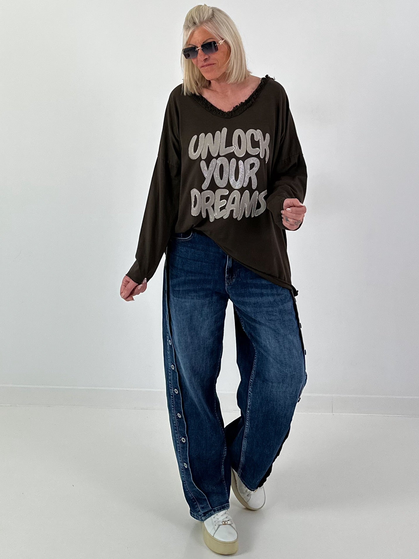 Oversized Shirt Unlock Your Dreams - mocha