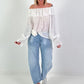 Carmen Tunic with Ruffles - white