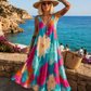 Ibiza Sommerkleid - türkis - mehrfarbig