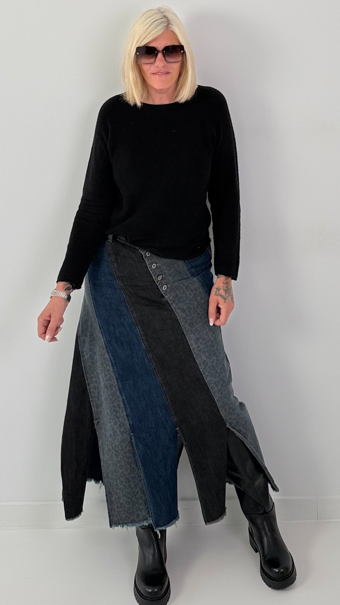 Jeansrock in verschiedenen Denim-Optiken- denim