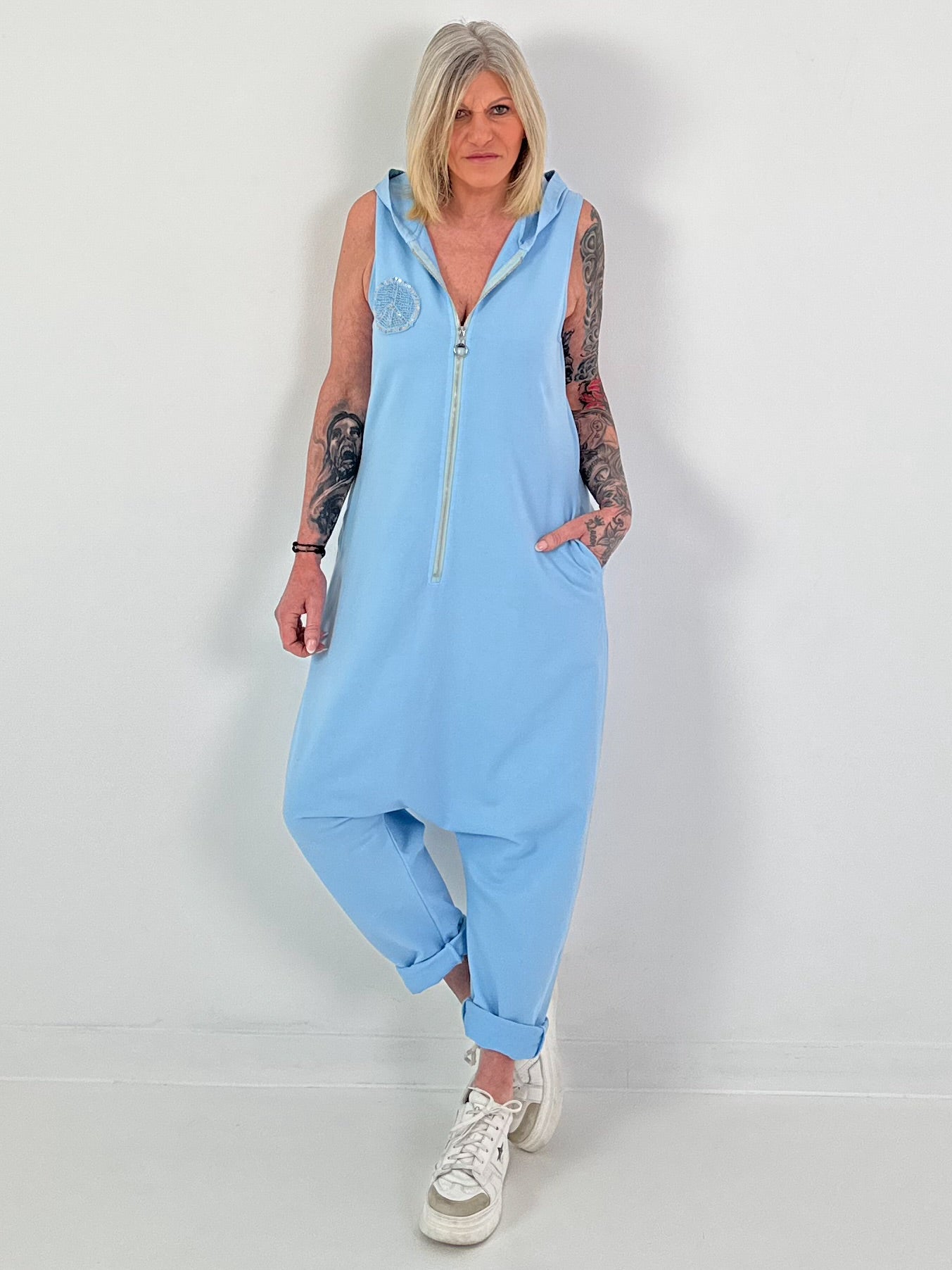 Jumpsuit Peace - hellblau
