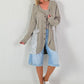 Oversized Leinen-Military Blazer - taupe