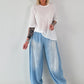 T-Shirt mit halben Arm - weiss