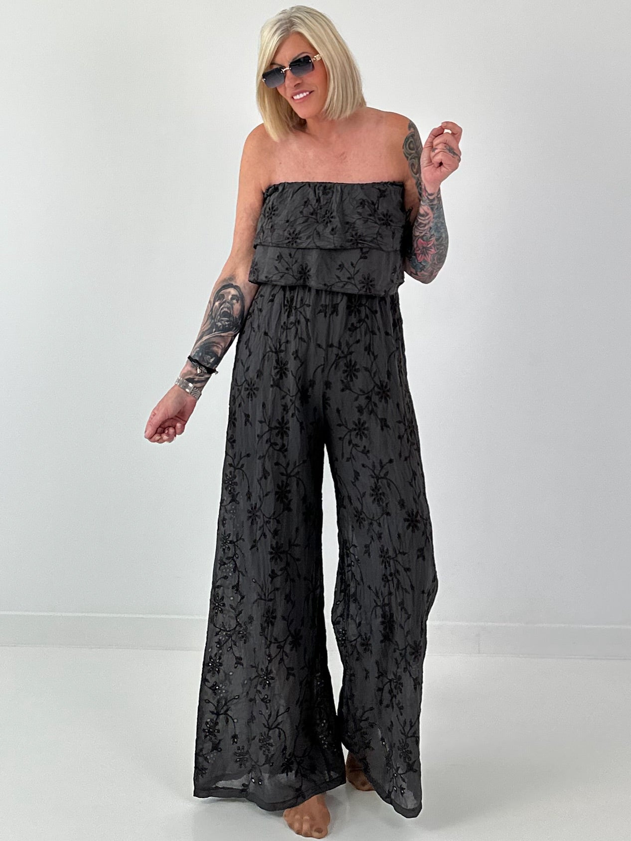 Romantischer Sommer Overall - mokka