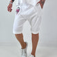 Kurze Baggy mit breiten Nähten - weiss