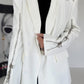 Stylischer Blazer mit Reißverschlüssen - weiss