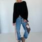 Oversized Shirt stone washed - schwarz