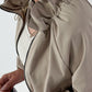 Ballon Jacke mit raffiniertem Kragen - beige
