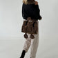 Jacke mit Fellkragen - schwarz