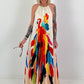 Printed ombré dress - beige multi-colored