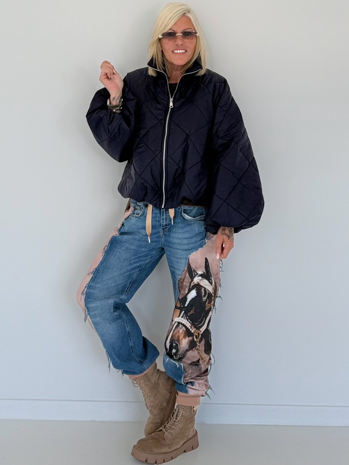 Jogg-Jeans im Used Look Horse - denim