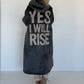 Mantel mit Kapuze Yes I Will Rise - mausgrau