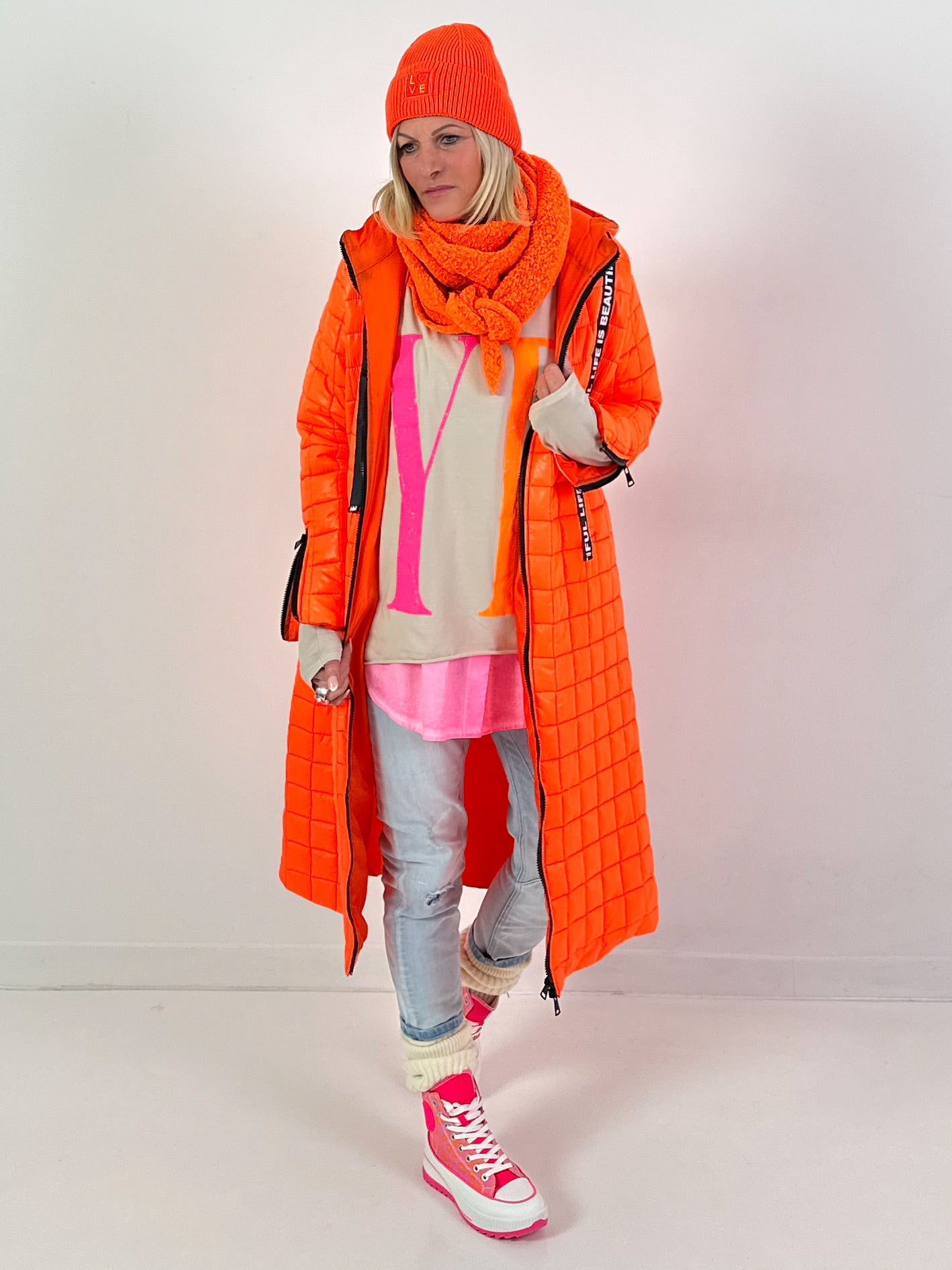 Oversized shirt model “YEAH” - beige