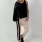Hose mit seitlich verlaufenden Streifendetails - beige
