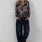 Blusenjacke mit Muster - anthrazit