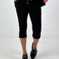 Capri Pants with Tie Waist - black