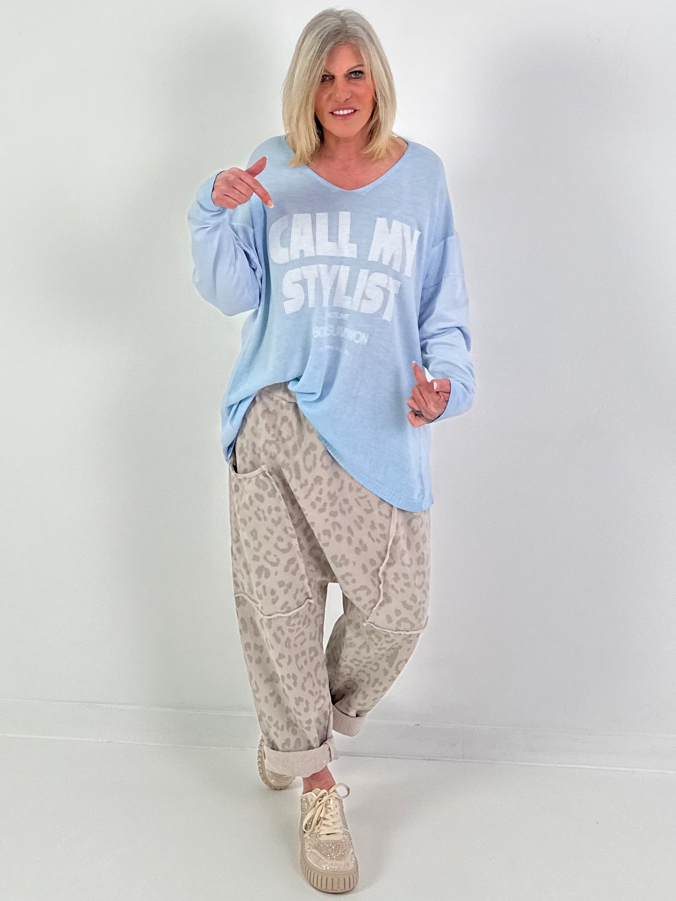 Trui Call My Stylist - Lichtblauw