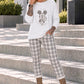 Pullover mit Strass-Comic-Motiv - weiss
