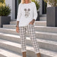 Pullover mit Strass-Comic-Motiv - weiss