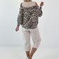 Tunika mit integrierten Top - Leo beige