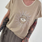 Fine Knit Lurex Sun Top - sand