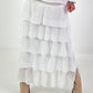 Long skirt with ruffles - white