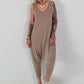 Jumpsuit mit Nieten - taupe