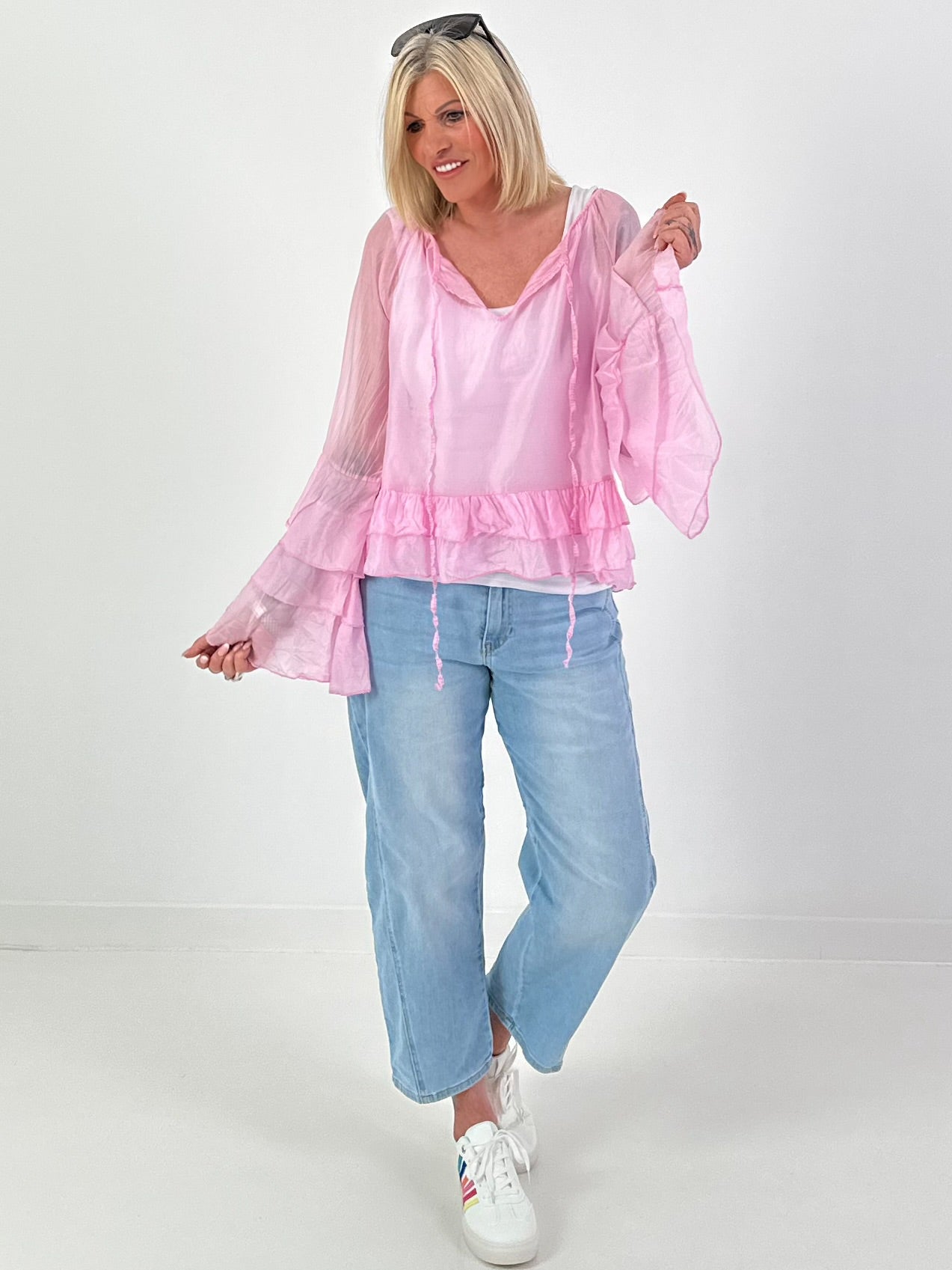 Light Tunic with Ruffles - Pink