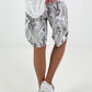 Sweat Short Camouflage mit Nieten - grau-mehrfarbig