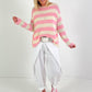 Pullover mit Streifen - beige-rosa