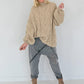 Kuschliger Strickpullover mit Zopfmuster - taupe