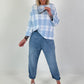 Sweater met ruitpatroon - lichtblauw-wit
