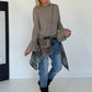Shirt mit Trompetenärmelchen - taupe
