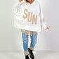 Oversized hoodie model "SUN" - wit
