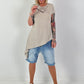 Asymmetrical T-shirt - beige