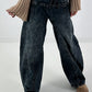 Lässige Wide Leg Jeans mit besonderen Nähten - used black