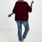 Sweater mit Vintage-Print - berry