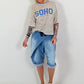 Pailletten Shirt SOHO New York - silber-blau