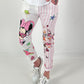 Hose mit Print-Mix - rosa-weiss
