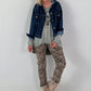Hose mit elastischem Bund und Leo-Print - leo-taupe